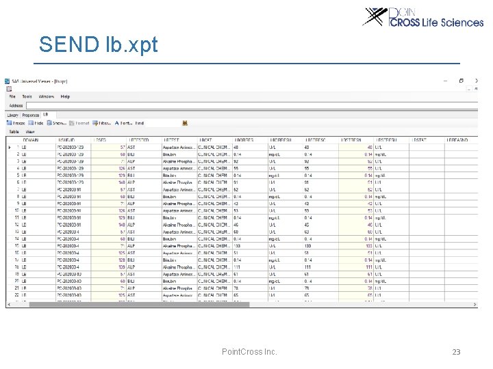 SEND lb. xpt Point. Cross Inc. 23 