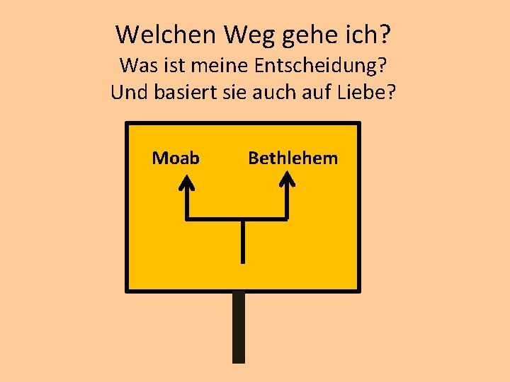 Welchen Weg gehe ich? Was ist meine Entscheidung? Und basiert sie auch auf Liebe?