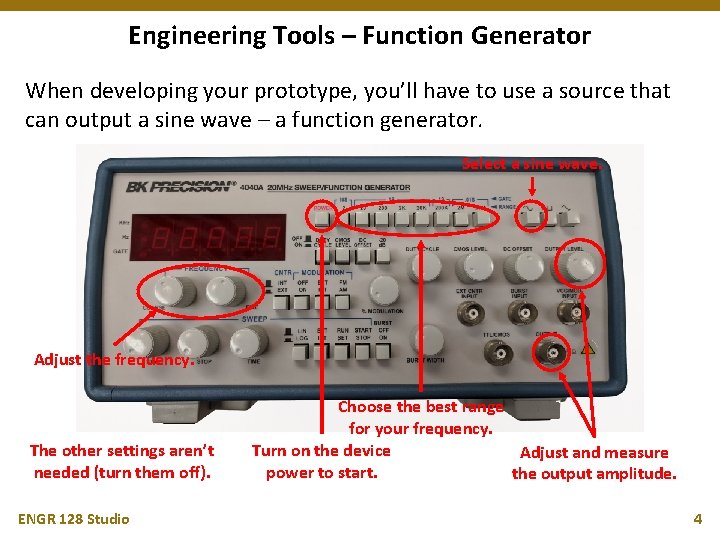 Engineering Tools – Function Generator When developing your prototype, you’ll have to use a