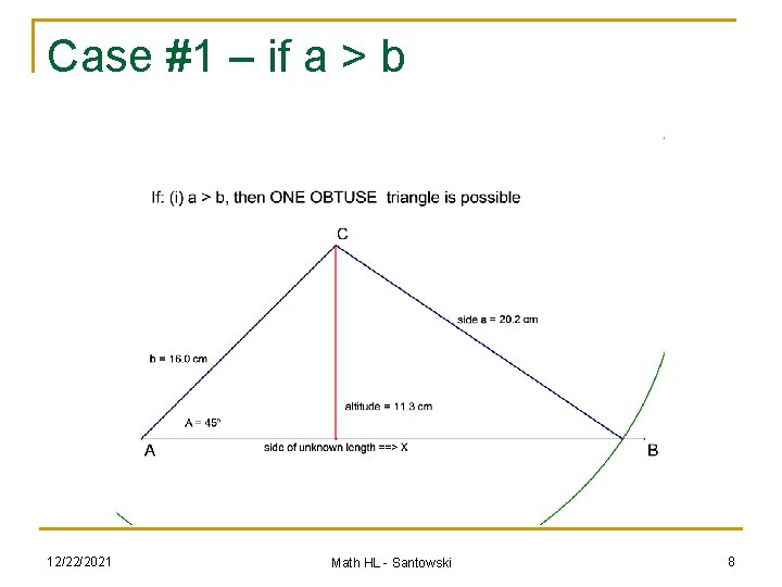 Case #1 – if a > b 12/22/2021 Math HL - Santowski 8 