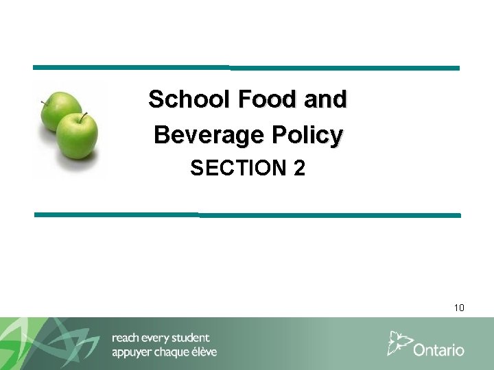 School Food and Beverage Policy SECTION 2 10 