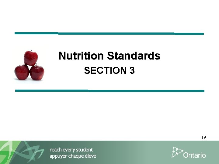 Nutrition Standards SECTION 3 19 