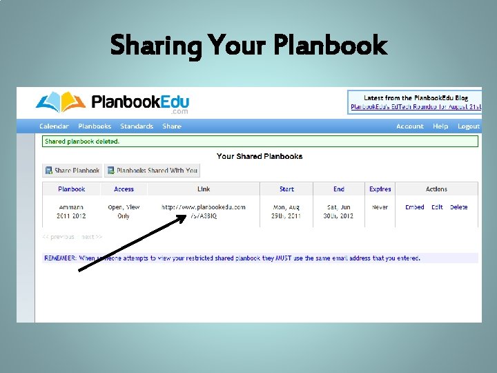 Sharing Your Planbook 