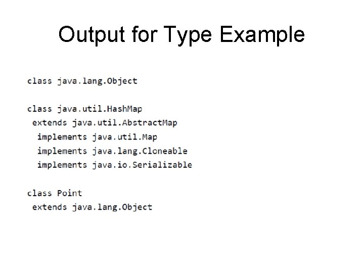 Output for Type Example 