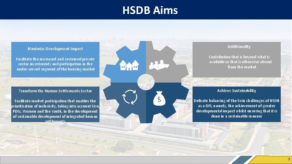 HSDB Aims Maximize Development Impact Additionality Facilitate the increased and sustained private sector investments