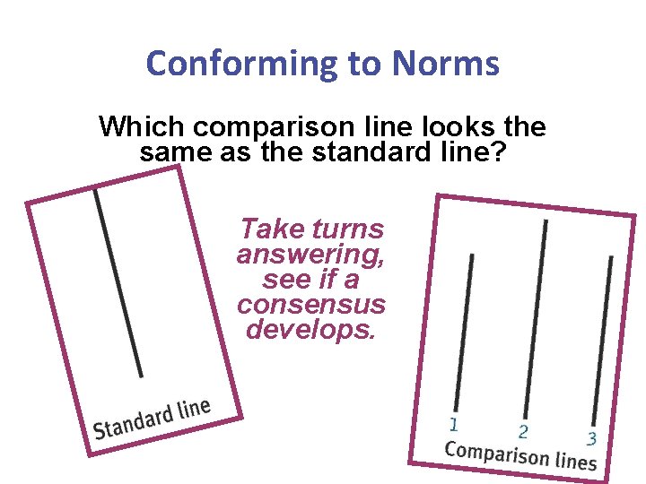 Conforming to Norms Which comparison line looks the same as the standard line? Take