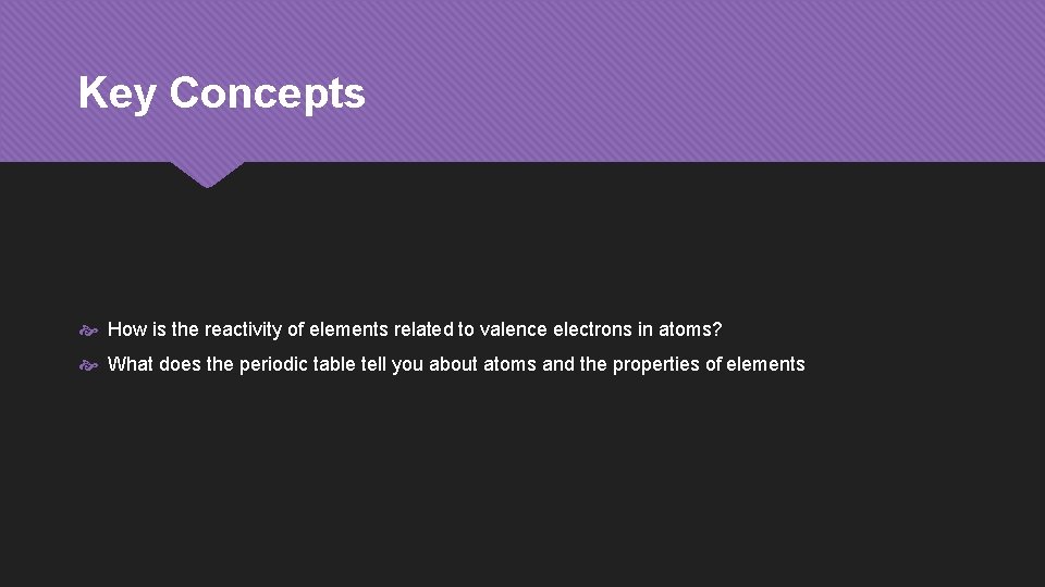 Key Concepts How is the reactivity of elements related to valence electrons in atoms?