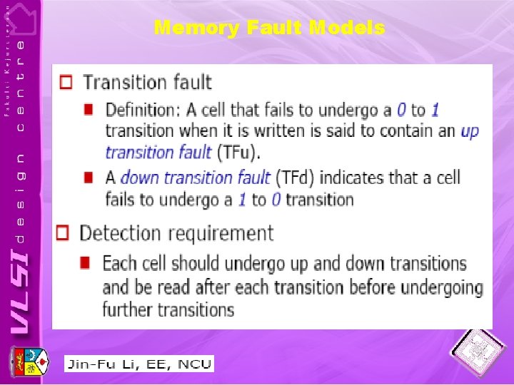 Memory Fault Models 