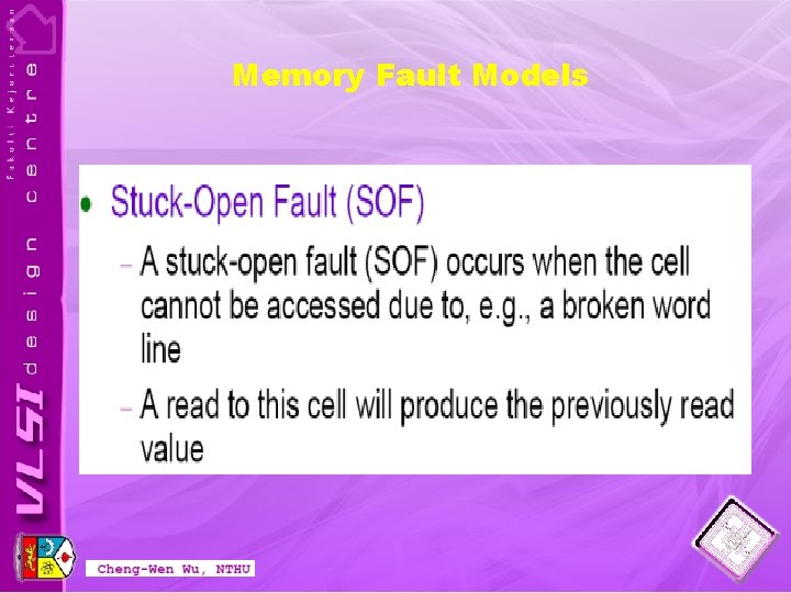 Memory Fault Models 