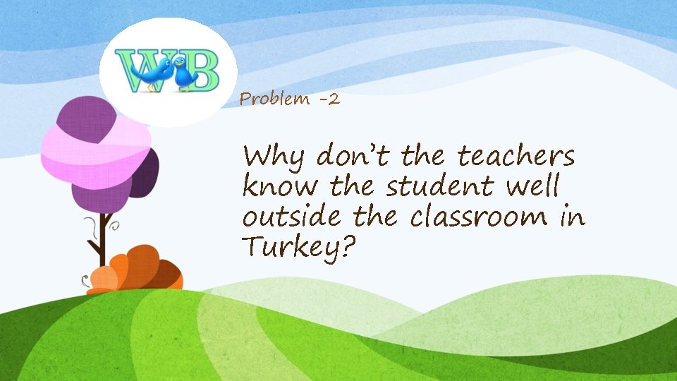 Problem -2 Why don’t the teachers know the student well outside the classroom in