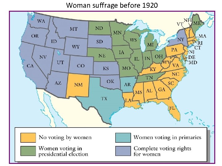 Woman suffrage before 1920 