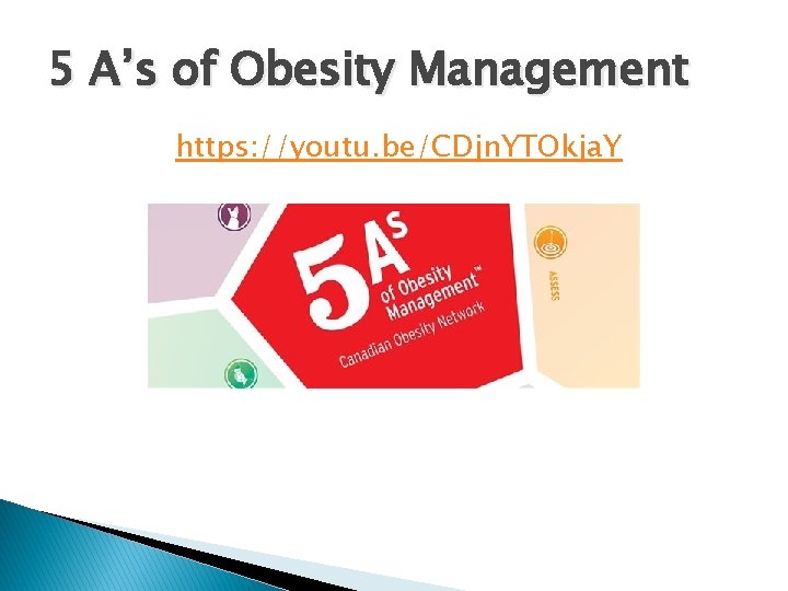 5 A’s of Obesity Management https: //youtu. be/CDjn. YTOkja. Y  5 A’s of Obesity Management https: //youtu. be/CDjn. YTOkja. Y