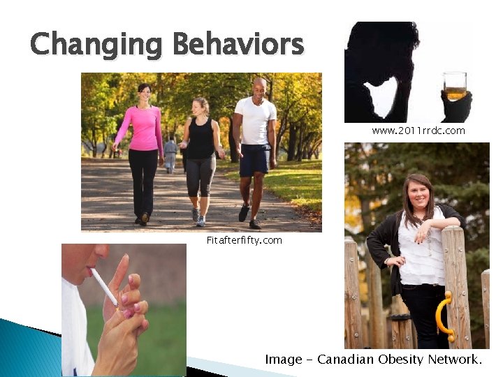 Changing Behaviors www. 2011 rrdc. com Fitafterfifty. com Image - Canadian Obesity Network.  Changing Behaviors www. 2011 rrdc. com Fitafterfifty. com Image - Canadian Obesity Network.