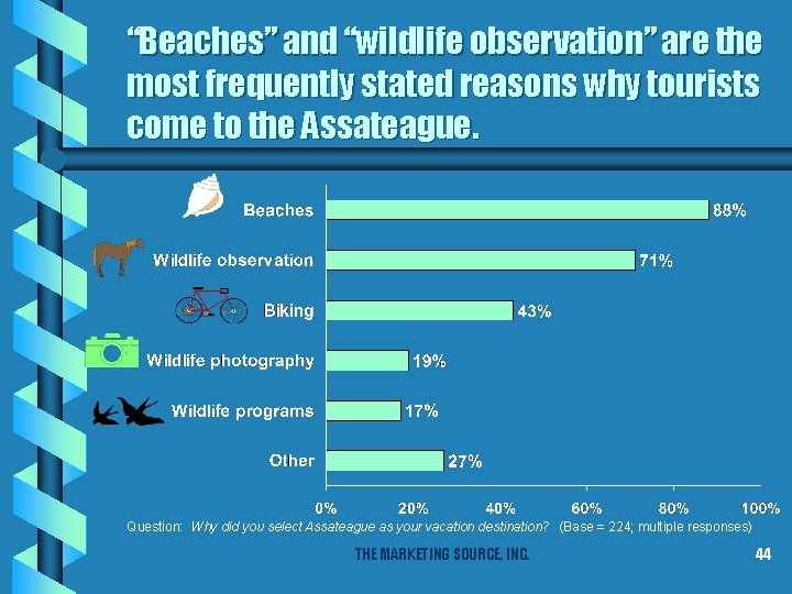 “Beaches” and “wildlife observation” are the most frequently stated reasons why tourists come to