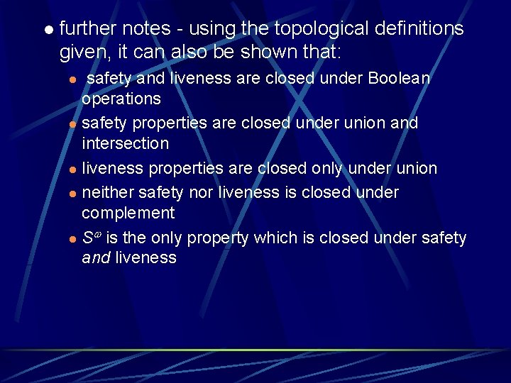 l further notes - using the topological definitions given, it can also be shown