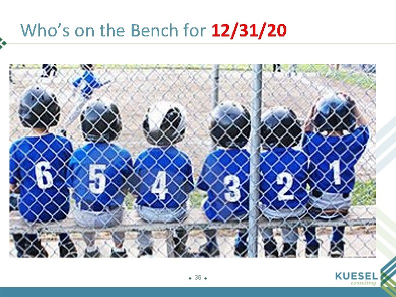 Who’s on the Bench for 12/31/20 36 