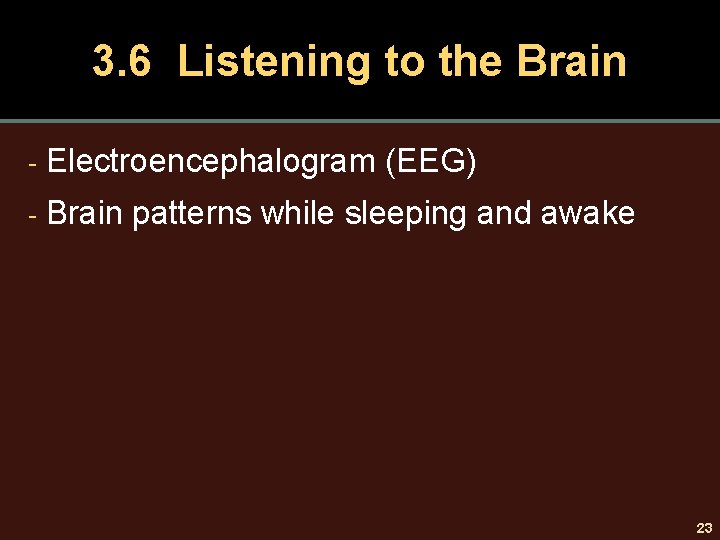 3. 6 Listening to the Brain - Electroencephalogram (EEG) - Brain patterns while sleeping