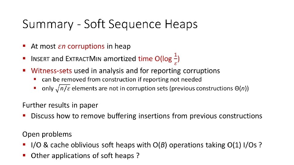 Summary - Soft Sequence Heaps • 