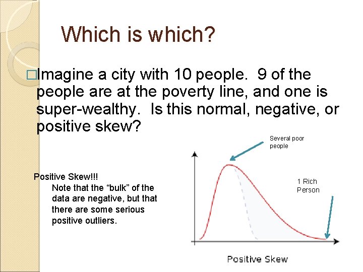 Which is which? �Imagine a city with 10 people. 9 of the people are