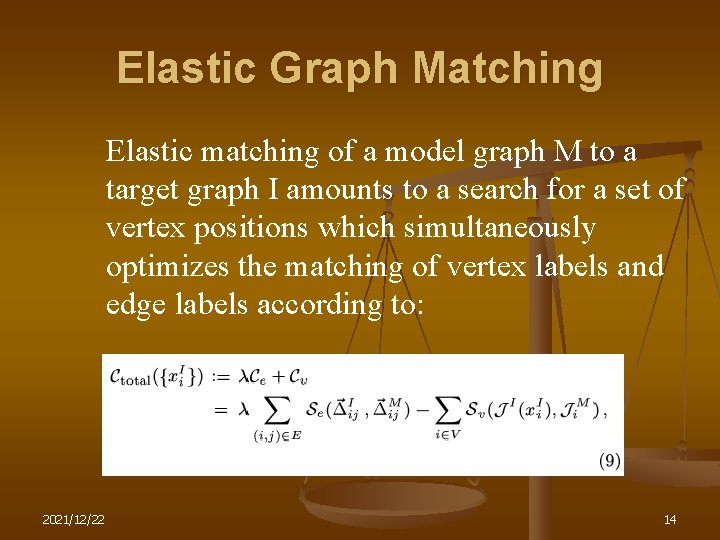Elastic Graph Matching Elastic matching of a model graph M to a target graph