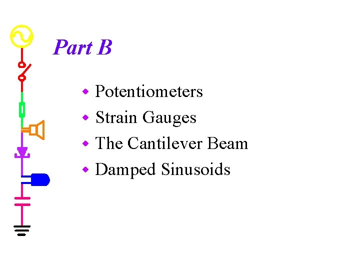 Part B Potentiometers w Strain Gauges w The Cantilever Beam w Damped Sinusoids w