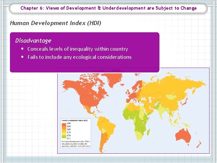 Chapter 6: Views of Development & Underdevelopment are Subject to Change Human Development Index