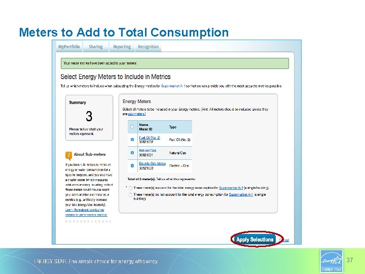 Meters to Add to Total Consumption 37 