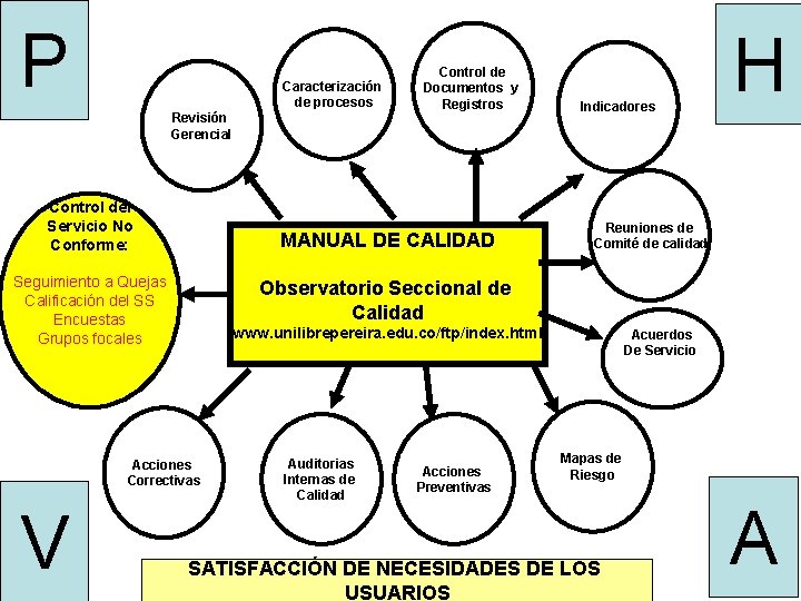 P Caracterización de procesos Revisión Gerencial Control del Servicio No Conforme: MANUAL DE CALIDAD