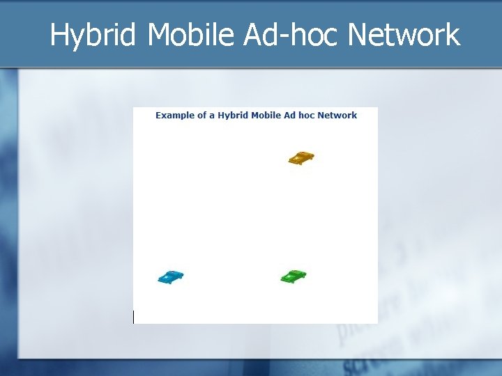 Hybrid Mobile Ad-hoc Network 