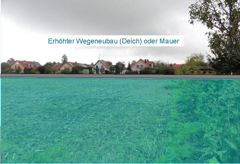 Wasserwirtschaftsamt München Erhöhter Wegeneubau (Deich) oder Mauer 