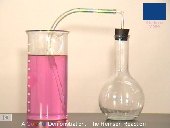 Click to see VIDEO A Colorful Demonstration: The Remsen Reaction 