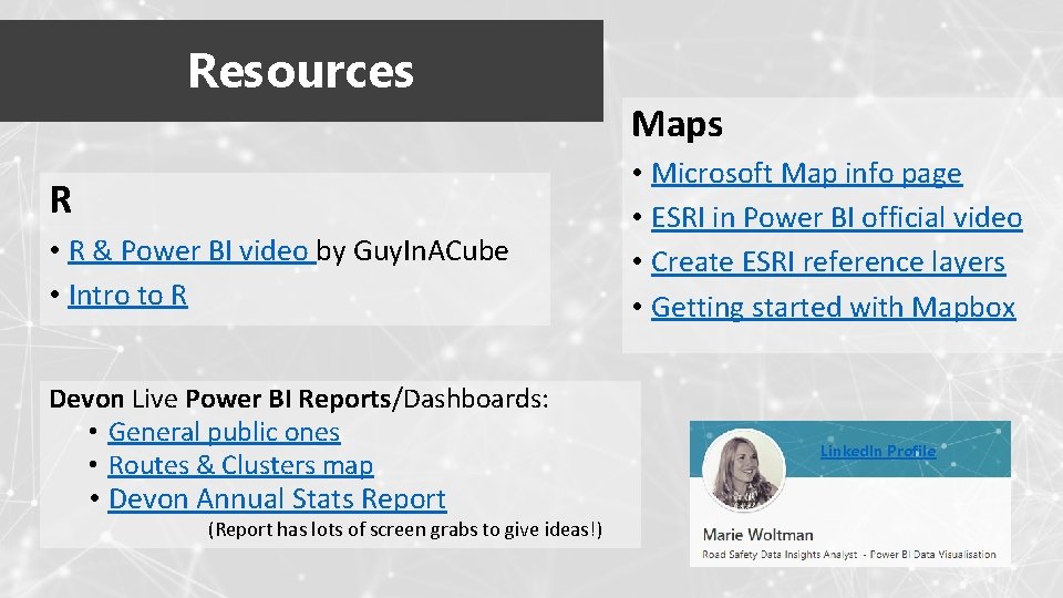 Resources R • R & Power BI video by Guy. In. ACube • Intro