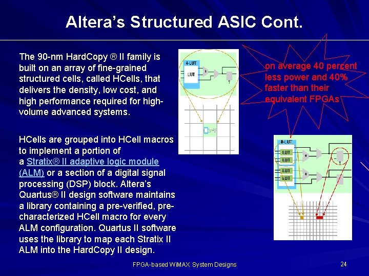 Altera’s Structured ASIC Cont. The 90 -nm Hard. Copy ® II family is built Altera’s Structured ASIC Cont. The 90 -nm Hard. Copy ® II family is built