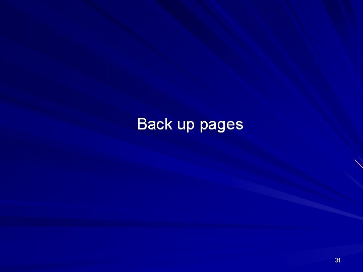 Back up pages 31 Back up pages 31