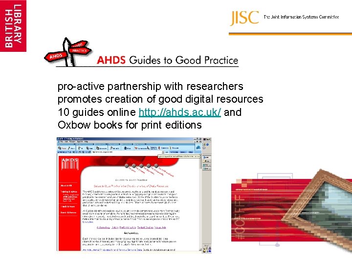 pro-active partnership with researchers promotes creation of good digital resources 10 guides online http: