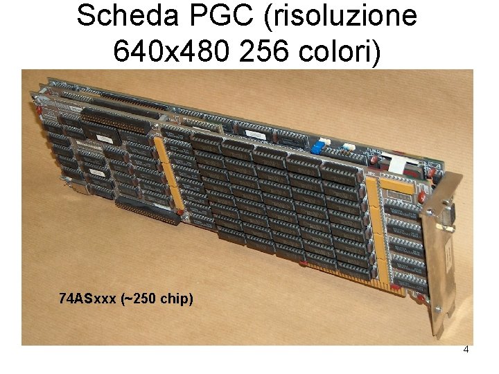 Scheda PGC (risoluzione 640 x 480 256 colori) 74 ASxxx (~250 chip) 4 