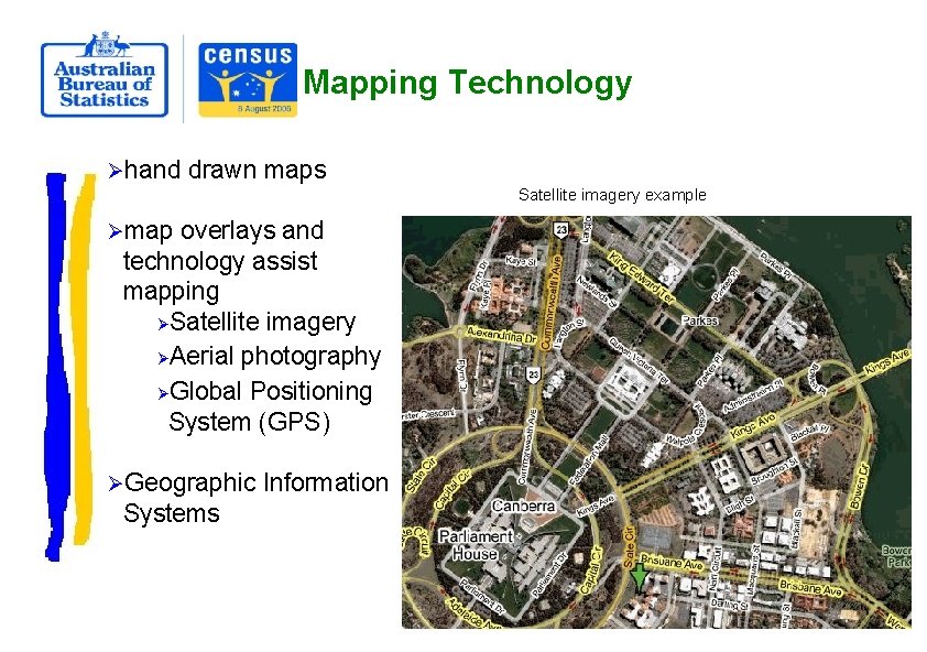 Mapping Technology Øhand drawn maps Satellite imagery example Ømap overlays and technology assist mapping