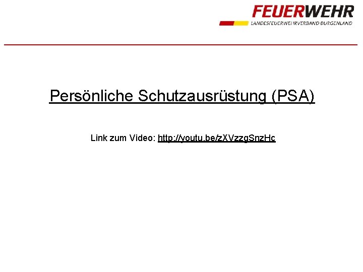 Persönliche Schutzausrüstung (PSA) Link zum Video: http: //youtu. be/z. XVzzg. Snz. Hc 