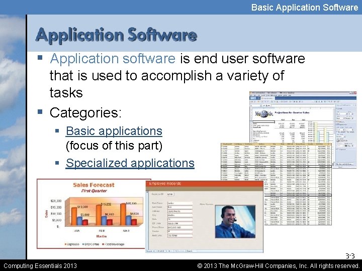 Basic Application Software Computing Essentials 2013 2013 The
