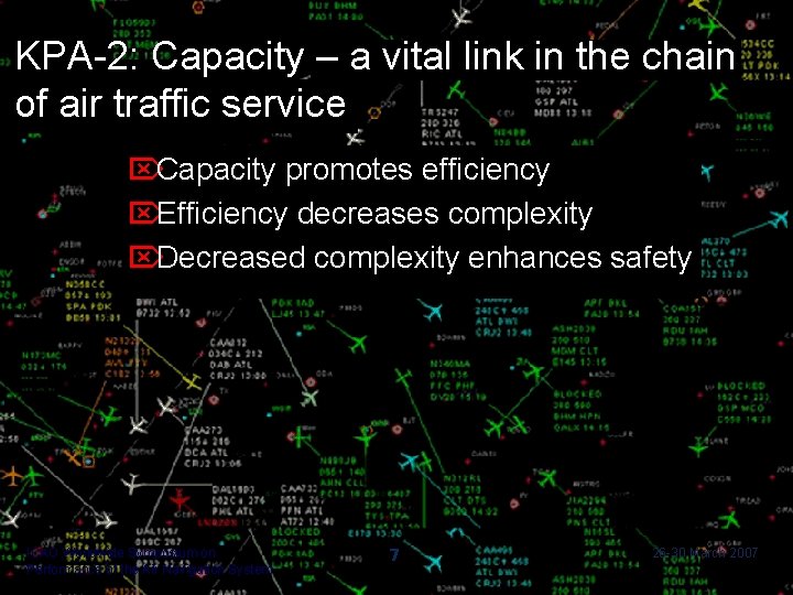 KPA-2: Capacity – a vital link in the chain of air traffic service Capacity