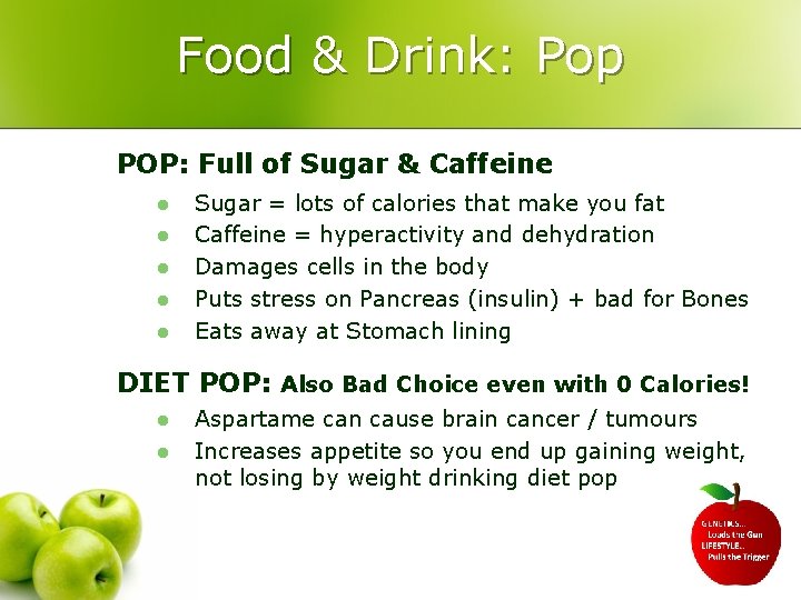 Food & Drink: Pop POP: Full of Sugar & Caffeine l l l Sugar