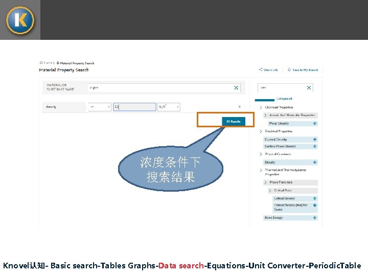 浓度条件下 搜索结果 Knovel认知- Basic search-Tables Graphs-Data search-Equations-Unit Converter-Periodic. Table 