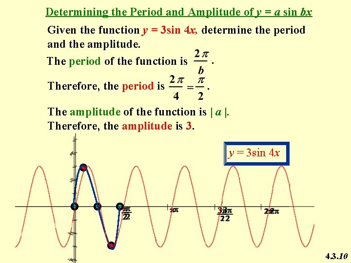 Determining the Period and Amplitude of y = a sin bx Given the function
