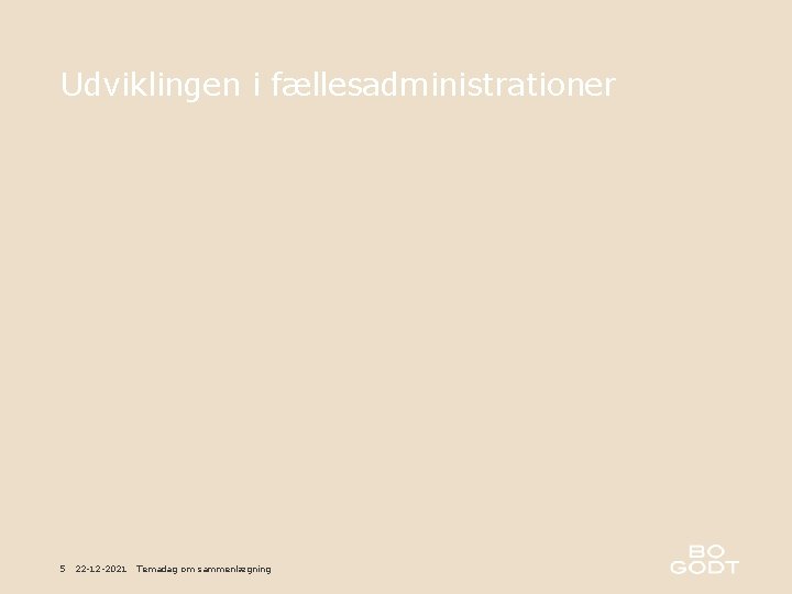 Udviklingen i fællesadministrationer 5 22 -12 -2021 Temadag om sammenlægning 