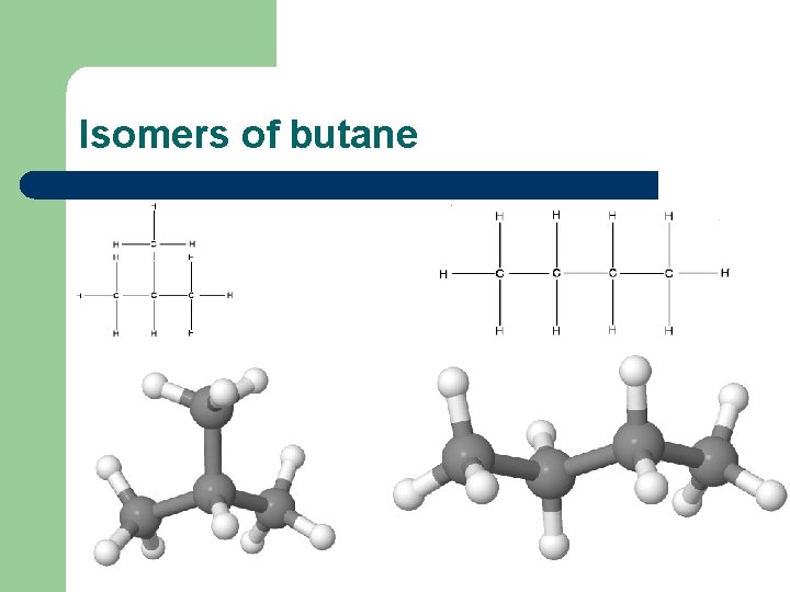 Isomers of butane 