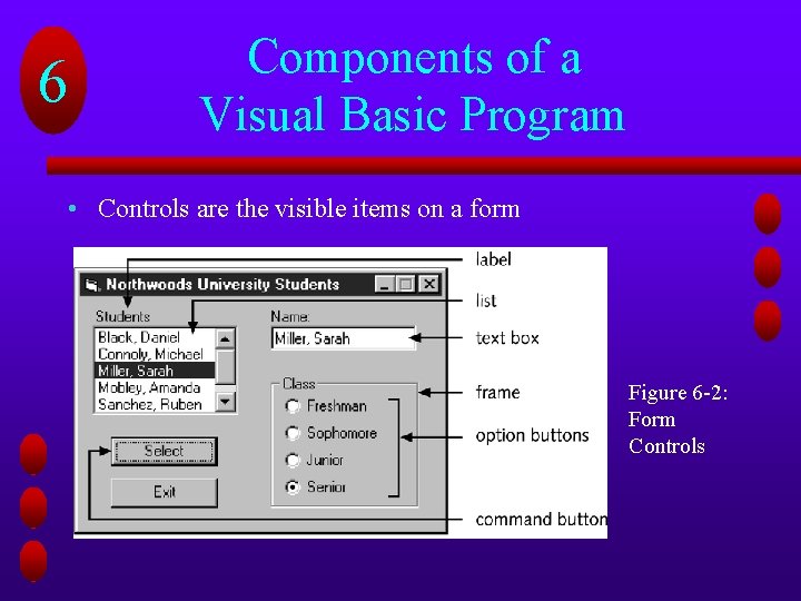 6 Components of a Visual Basic Program • Controls are the visible items on 6 Components of a Visual Basic Program • Controls are the visible items on