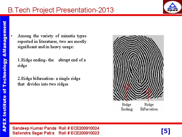 APEX Institute of Technology &Management B. Tech Project Presentation-2013 • Among the variety of