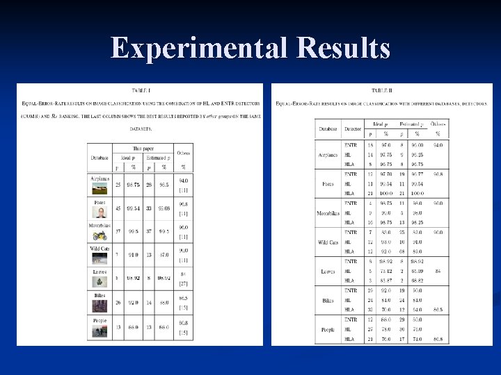 Experimental Results 