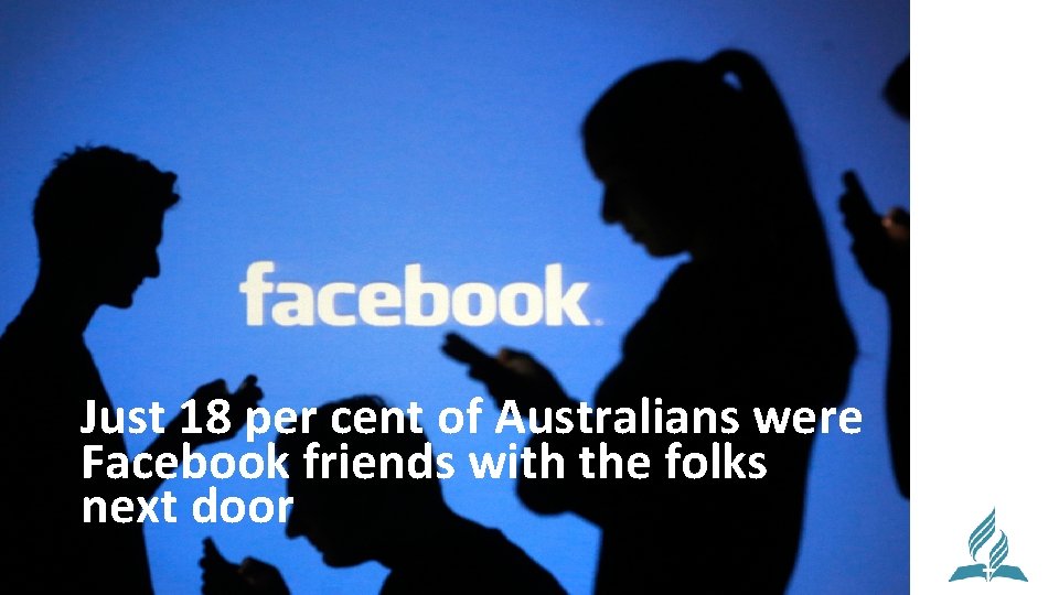 Just 18 per cent of Australians were Facebook friends with the folks next door