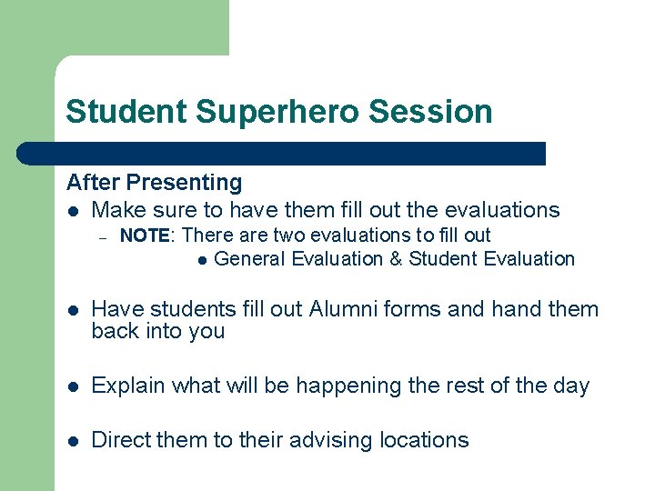 Student Superhero Session After Presenting l Make sure to have them fill out the